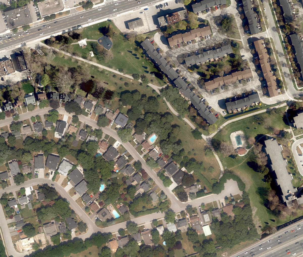 Sheppard East Park — aerial / top-down view