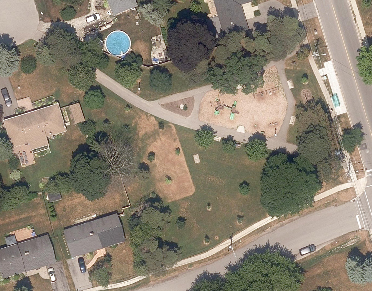 Kirkdene Park — aerial / top-down view