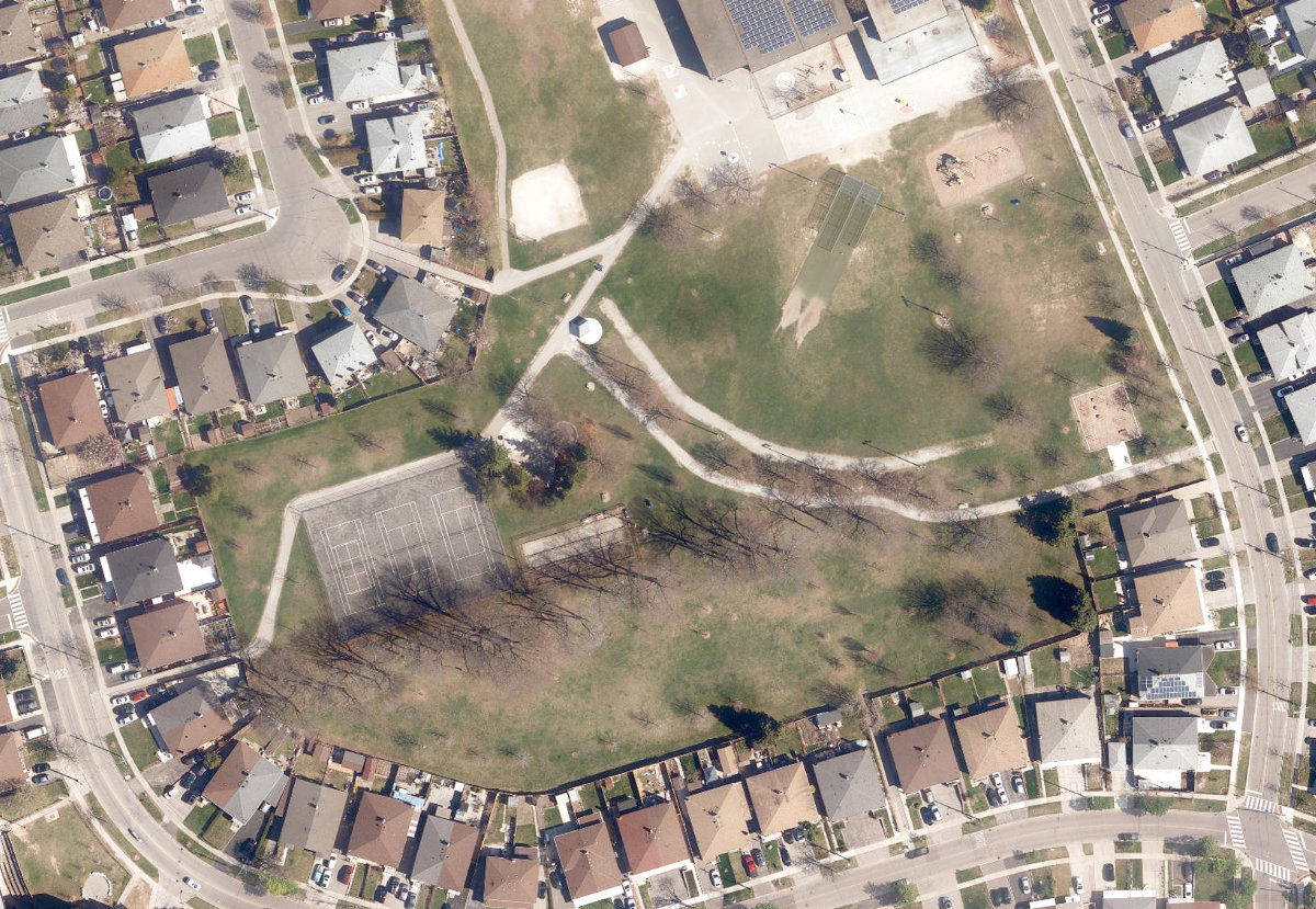 Gracedale Park — aerial / top-down view