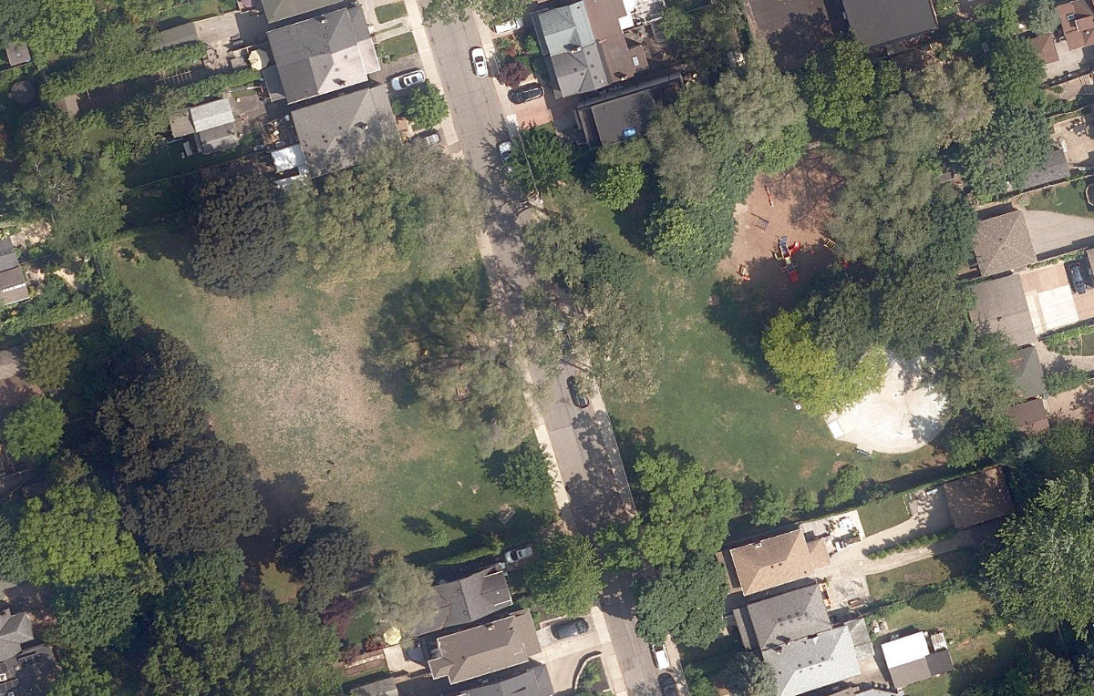 Beresford Park, aerial top-down view