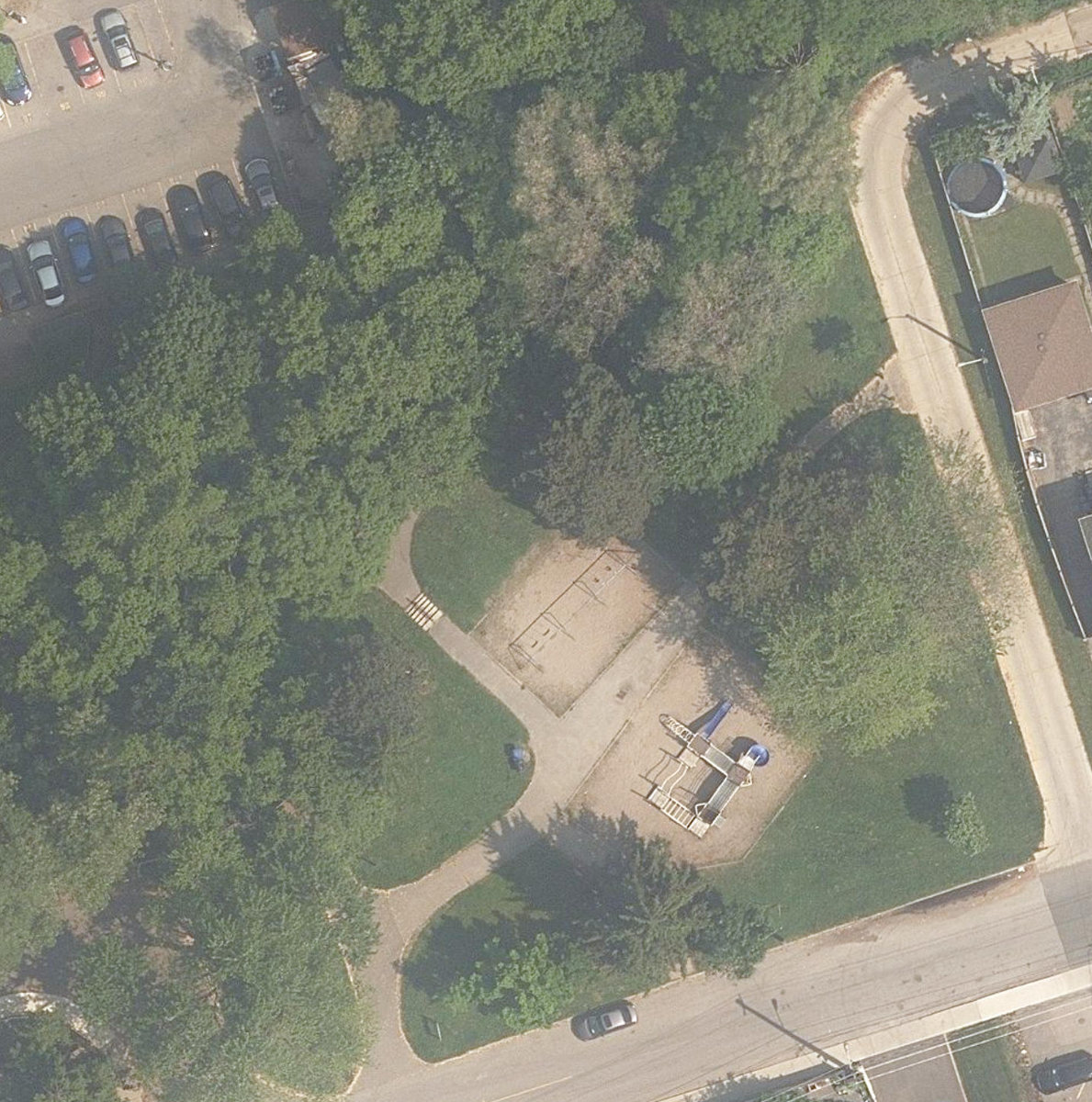 Cayuga Park — aerial / top-down view