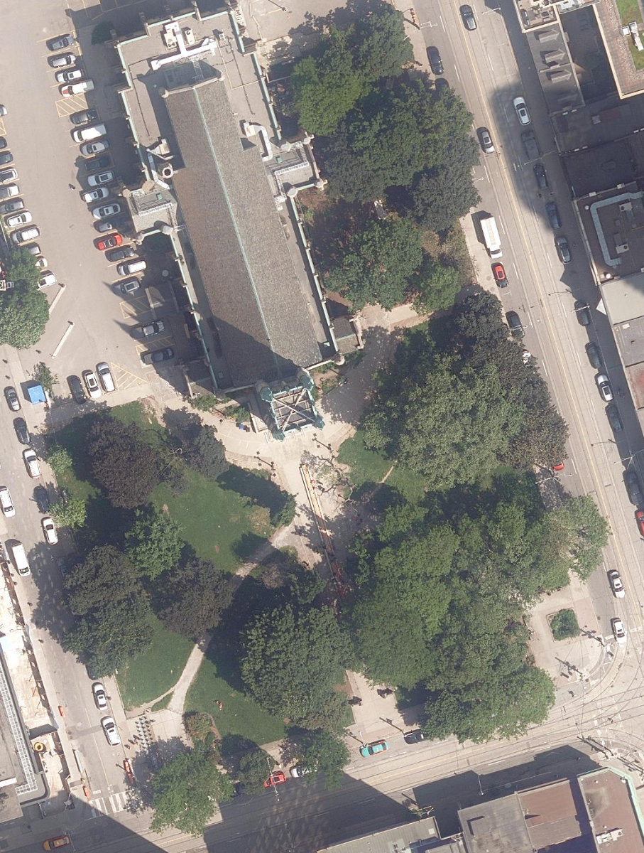 METROPOLITAN UNITED CHURCH GROUNDS - Building Grounds — aerial / top-down view