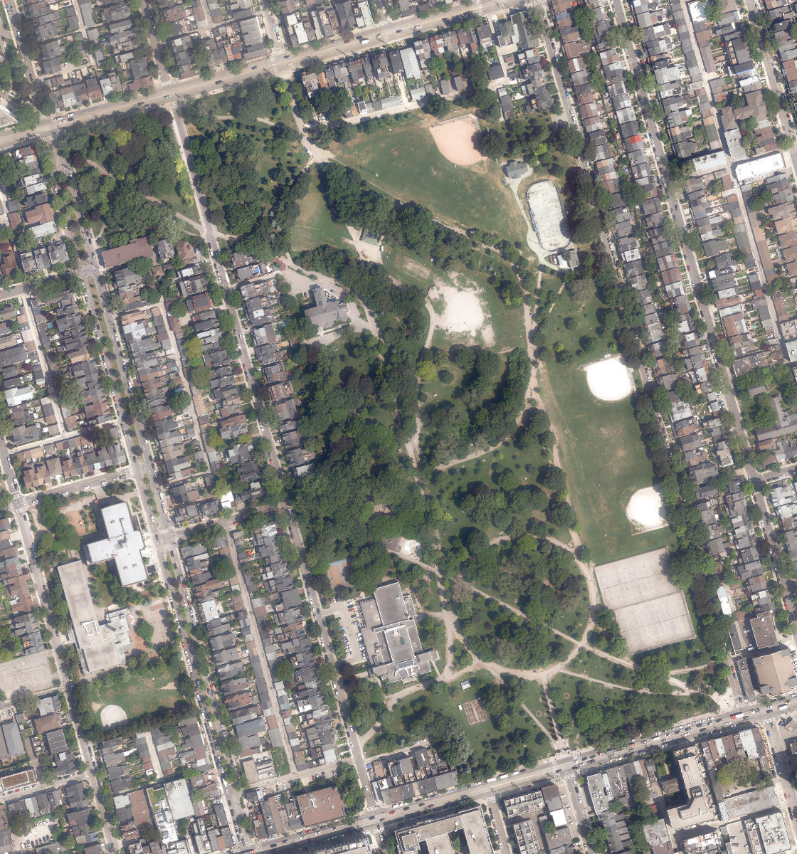 Trinity Bellwoods Park — aerial / top-down view