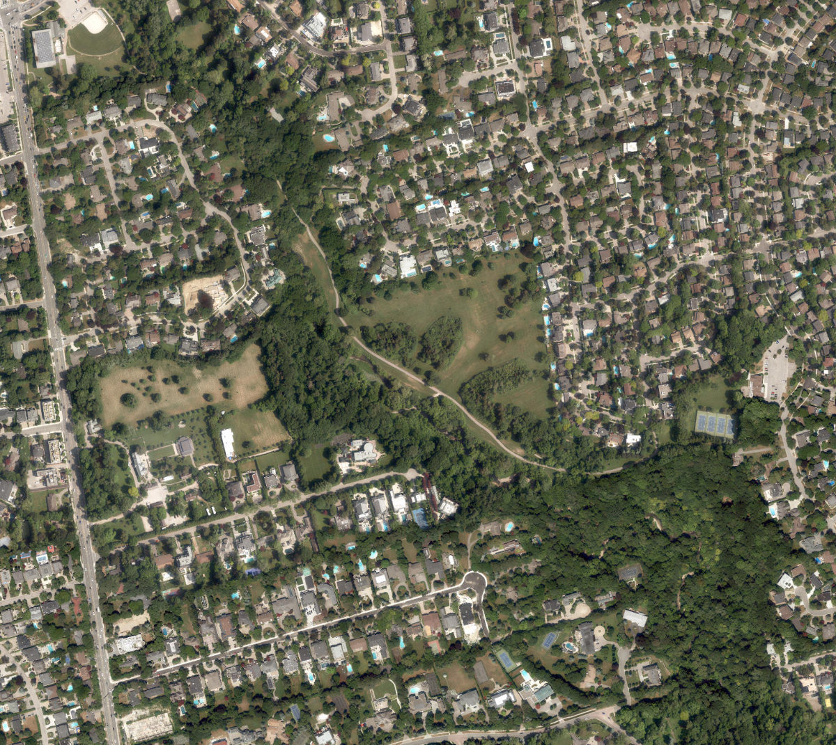 Windfields Park — aerial / top-down view