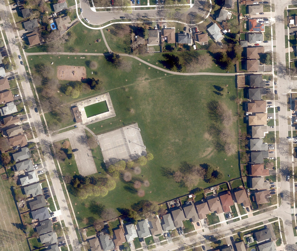 Flagstaff Park — aerial / top-down view