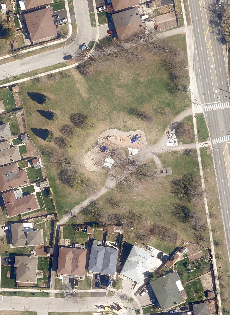 Islington Park — aerial / top-down view