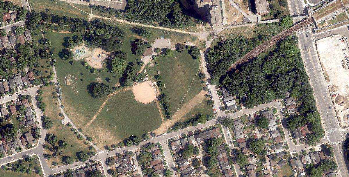 Dentonia Park — aerial / top-down view