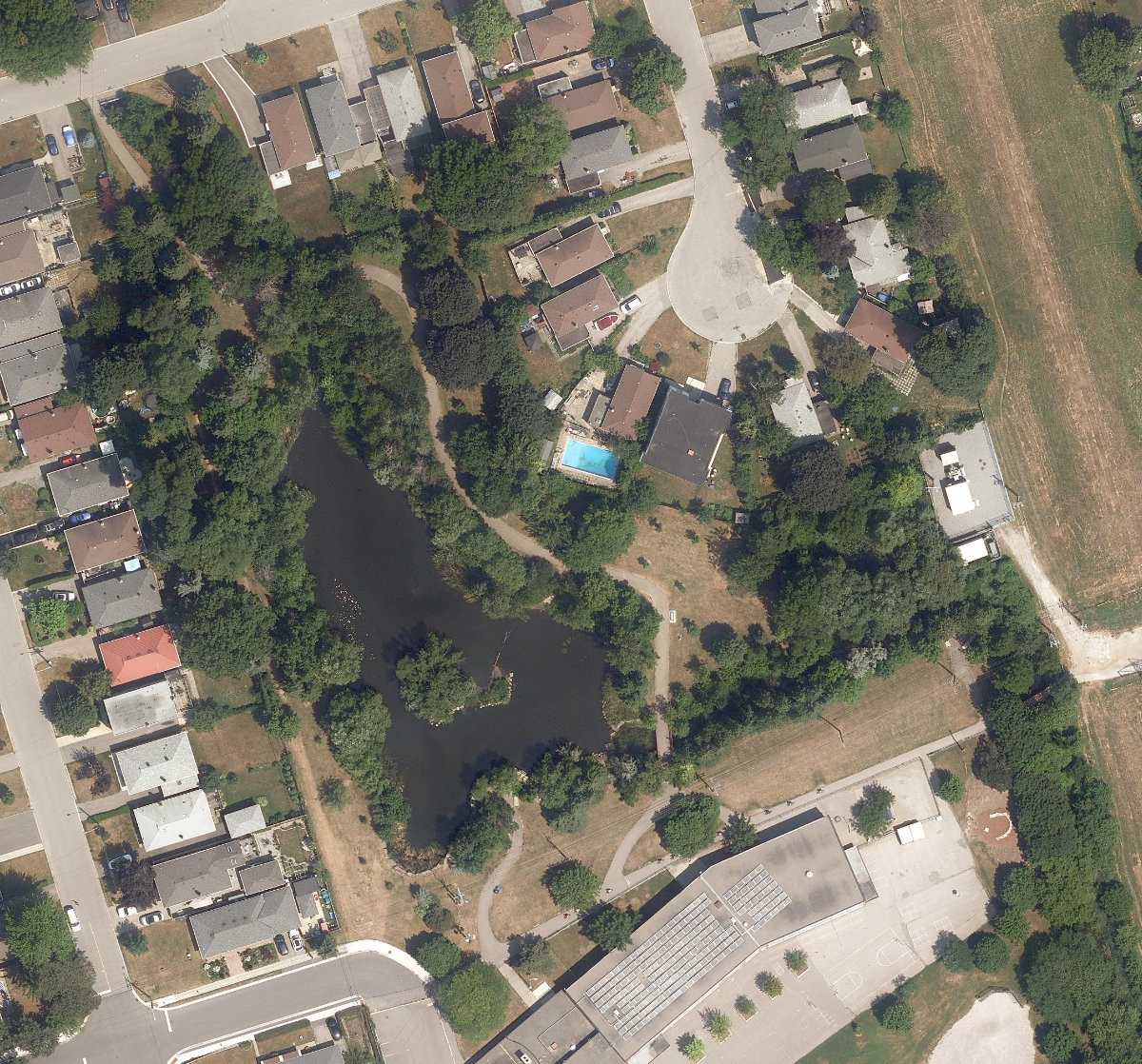 Willowfield Gardens Park — aerial / top-down view