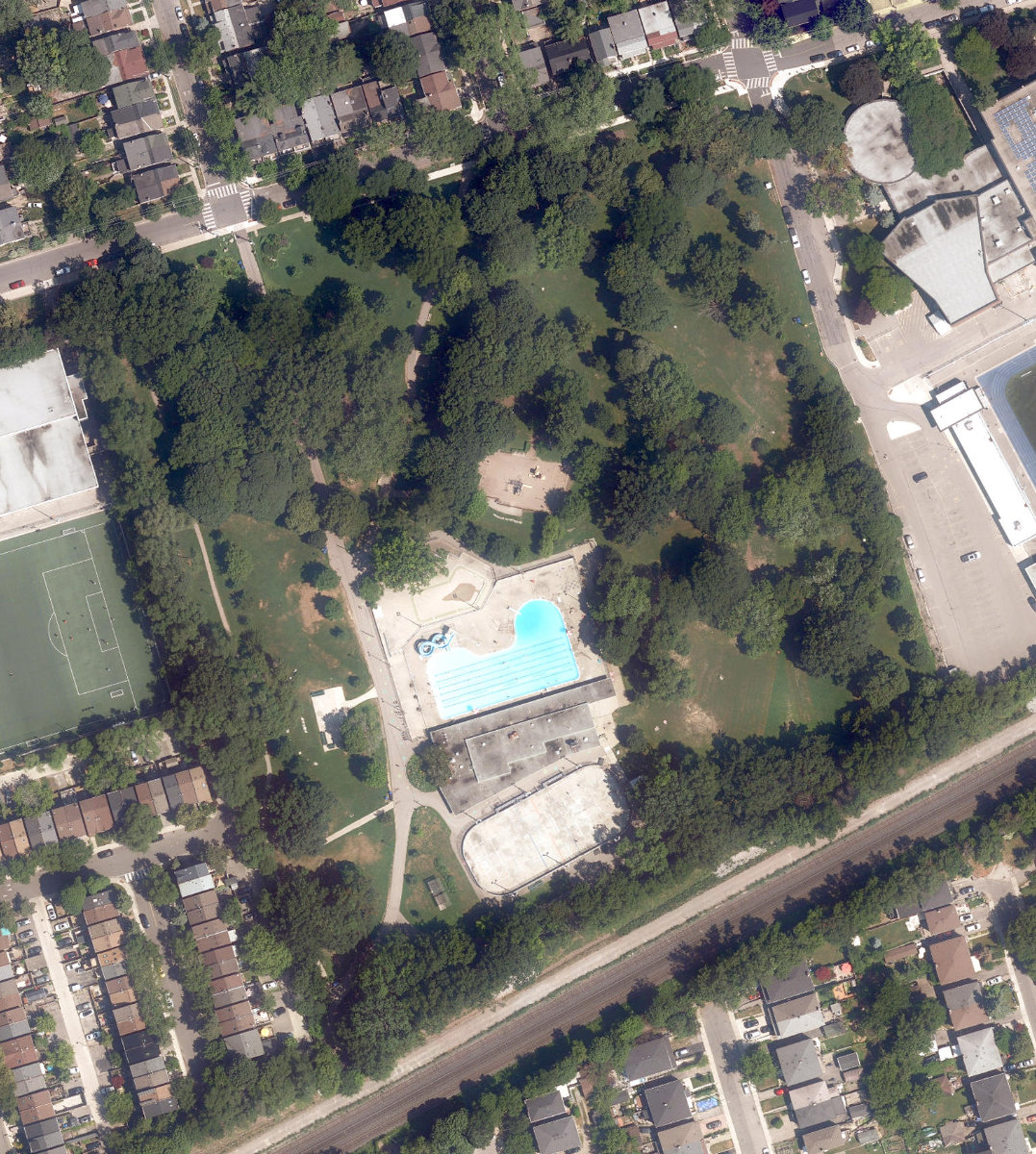 Monarch Park — aerial / top-down view