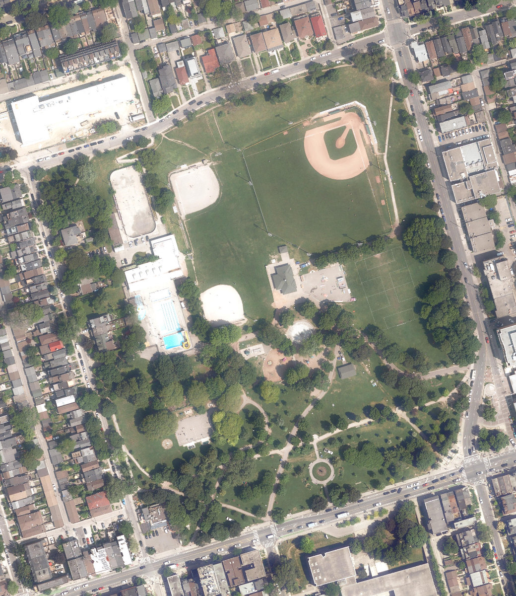 Christie Pits Park — aerial / top-down view