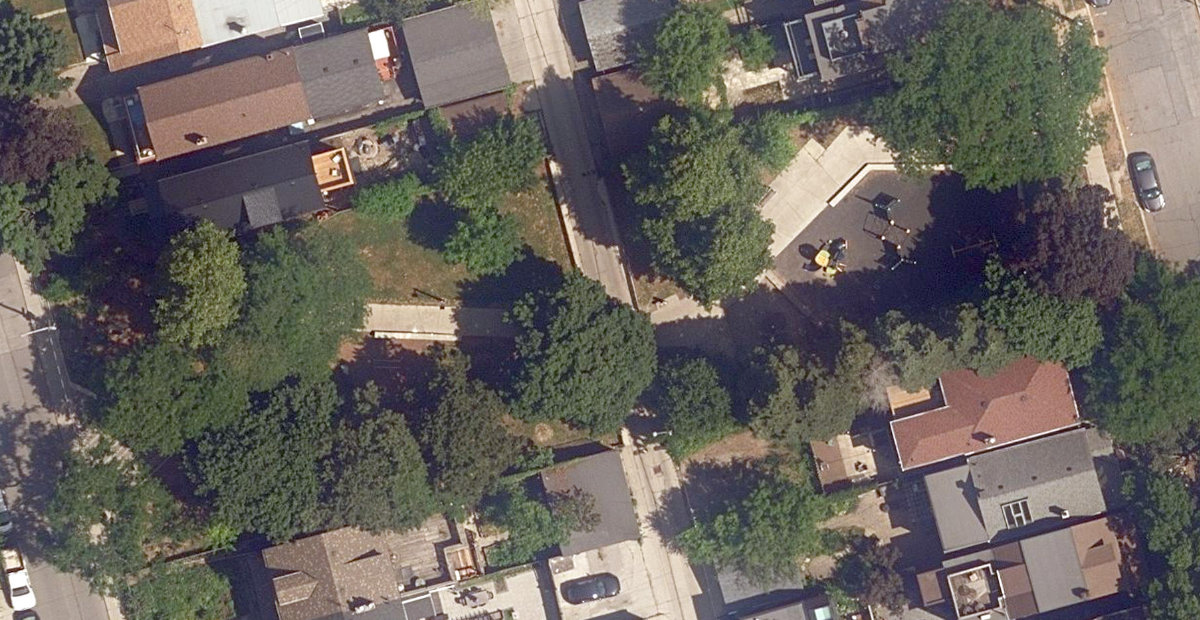 Langford Parkette — aerial / top-down view