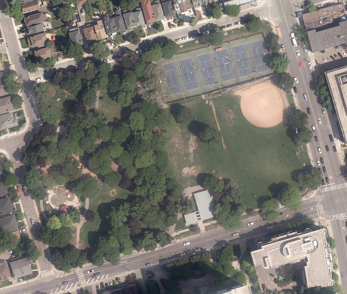 June Rowlands Park — aerial / top-down view