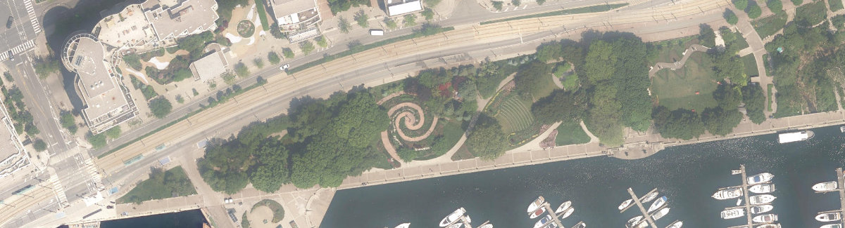 Toronto Music Garden — aerial / top-down view