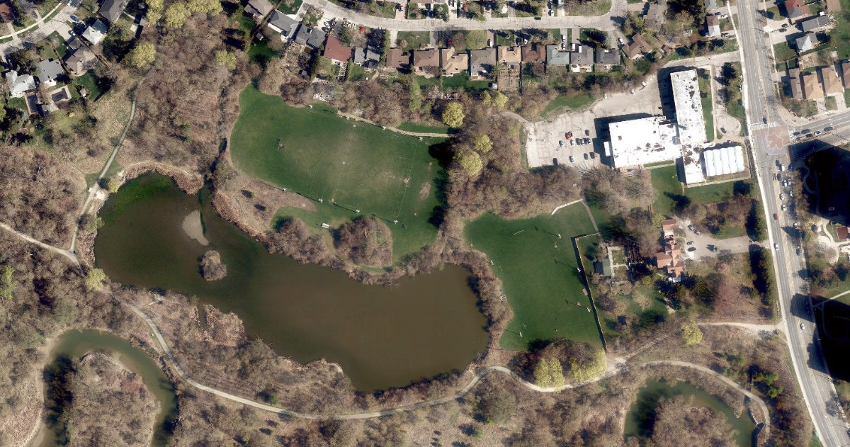 Humber Sheppard Park — aerial / top-down view