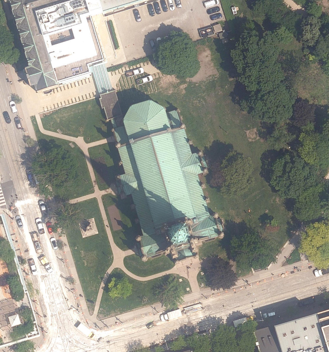 Cathedral Church Of St. James — aerial / top-down view