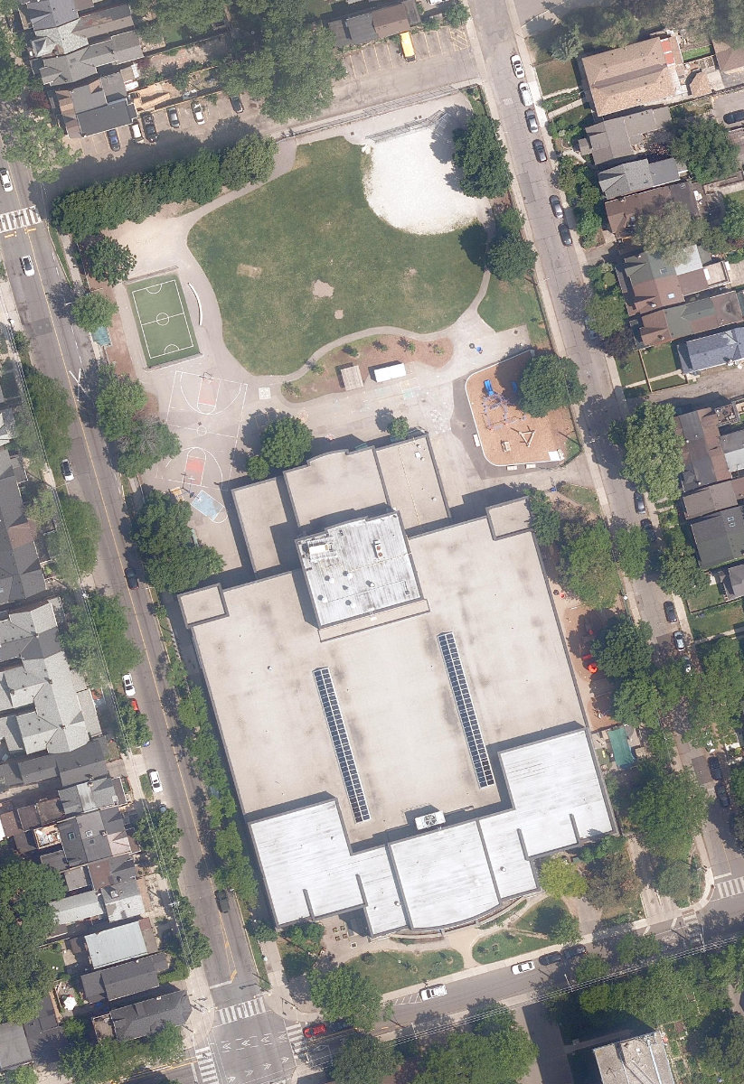 PARKDALE COMMUNITY RECREATION CENTRE - Building Grounds — aerial / top-down view